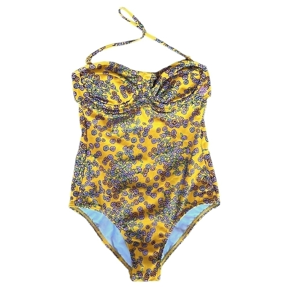 Billabong Sunshine Yellow Floral One piece Swimsuit Size Small - Picture 1 of 2